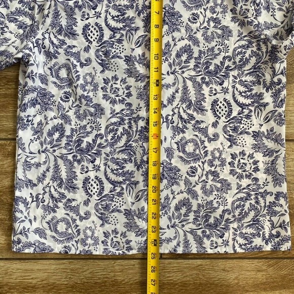 Vintage Button Down Shirt Blouse Blue White size 10 - Picture 4 of 10